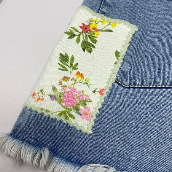 Alice + Olivia Parchwork Route 66 Denim Skirt 25 - Picture 5 of 10